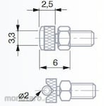 TESA [Measuring Supplies] Cylindrical measuring stylus with surface
