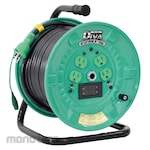 NICHIDO Cord Reel With Breaker Earth Leakage and Voltage-current Meter