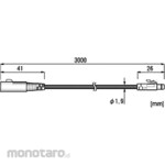 T&D Extension cable for temperature / humidity sensor / input module (Pendeteksi Suhu)
