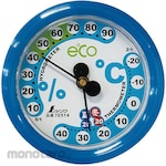 Shinwa Rules Temperature Hygrometer F-2S Environmental Control Round Shape 6.5cm Aqua Blue