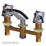 CHICAGO FAUCETS Dual-Three-Wing-Canopy-Handle Three-Hole Widespread Deck-Mount Bathroom Faucet