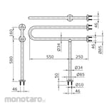 TOTO Bathroom Grab Bar for Disability Safety (Rail Keselamatan Kamar Mandi)