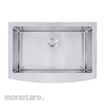 Wasser Single Bowl Handmade Sink with Curve Apron