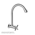 Wasser Wall Mounted Cross Handle Kitchen Tap With Swing Spout