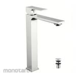 Waterplus Basin Mixer Tall with Large Push Pop-Up