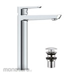 Waterplus Basin Mixer Tall with Push Pop-Up