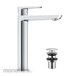 Waterplus Basin Mixer Tall with Push Pop-Up