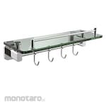 Waterplus Glass Shelf Single with Hook (Clear Glass)