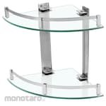 Vone Shelf Corner Double Glass (Rak Sudut Kamar Mandi)