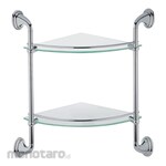 Alno Shelf Corner Double Glass (Rak Sudut Kamar Mandi)