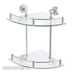 Paloma Shelf Corner Double Glass (Rak Sudut Kamar Mandi)
