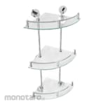 Paloma Shelf Corner Glass Triple (Rak Sudut Kamar Mandi)