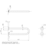 TOTO Handrail for sitting toilet + P type