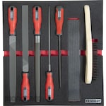 Kennedy Engineers File Set with Handles in Tool Control 2/3 Width Foam Inlay for Tool Cabinets (Kikir)