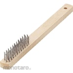 TRUSCO Wooden Handle 3 Line Brush Stainless Steel