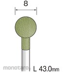 MINITOR Minimo polishing rubber whetstone WA medium # 80 Φ8