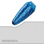 HARDY Carbide Rotary Burr, Blue Coated, F-Type, Arch Round Nose, Single Cut