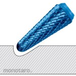 HARDY Carbide Rotary Burr, Blue Coated, L-shaped, Conical Tip, Single Cut