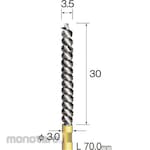 MINITOR Minimo Spiral Hole Brush Horse Hair Φ3.5 (Mata Bor Sikat)