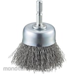 TRUSCO Shank Wheel Brush, Hex Shank, Stainless Wire