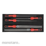 SAM 413mm Bastard Flat Half Round Triangular Files Handle with Soft-Grip Handle