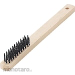 TRUSCO Wooden Handle 3-Line Brush, Hardened Steel Wire