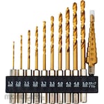 monotaro Drill Bit Set Hexagonal Shaft and Step Titanium Coated