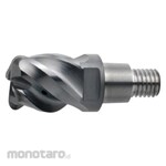 Mitsubishi Materials 4-blade, vibration-damping radius head with carbide coolant holes for machining difficult-to-cut materials