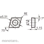 Sumitomo Electric Hard Metal SEC-Small Diameter Boring Insert (Mata Pahat Bubut)