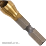 monotaro Hex Shank Chamfering Cutter Drill Bit with Hole TiN Coated