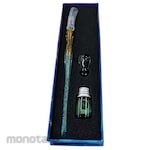 CRECOTE Glass pen, orange with green ink, GP-1001C(OB)