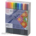 Kuretake ZIG Art & Graphic Twin RB+F with Desktop Stand (Spidol Bewarna)