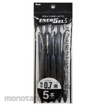Pentel Gel Ink Pen EnerGel S 0.7 Black 5-pack (Pulpen G2 / Pulpen Gel)