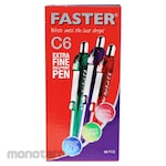 Faster Pulpen Cetek C6 Black 0.7mm 12pcs