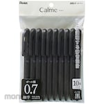 Pentel Calme oil-based ballpoint pen, black barrel, 10-pack