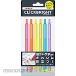 Zebra Retractable Highlighter Click Bright 6 Color Set