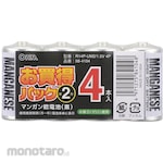 Ohm Electric Manganese dry cell batteries, size C, 4-pack, mercury-free