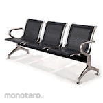 Atria Waiting Frontline Gang Chair 3 Seater with Backrest Black (Kursi Tunggu)