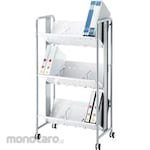 HAYASHI Heavy Duty Book Rack Rolling Cart 3-Tier