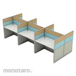 HighPoint Full Pabric Half Glass Partition JPS - 6 Person