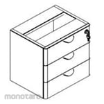 UNO Side Table Drawer 3 Single Lock Platinum Series Drawers (Laci Meja)