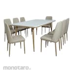 SAPPORO Caroniti Meja Makan Set Marmer