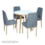 SAPPORO Frascati Meja Makan Set Marmer Bulat