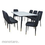 SAPPORO Mazara Meja Makan Set Marmer