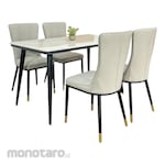 SAPPORO Varese Meja Makan Set Marmer