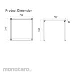 Chitose Desk & Table TU 7575 P Dark Brown 1unit