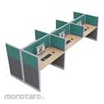 INDACHI Meja Kerja Partisi 6 Orang dengan Laci 2 Susun