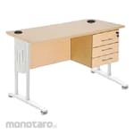 Ichiko Ichiko Half Biro Office Desk with Side Drawers OZZ (Meja Kantor)