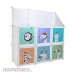 AONEZ 6 Grids Children's Wardrobe With Triangle Fence