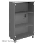 HighPoint Glass Door High Cabinet with Plastic Base Storio Series